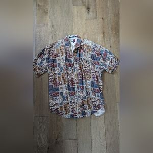 Tommy Hilfiger rayon short sleeve paisley shirt